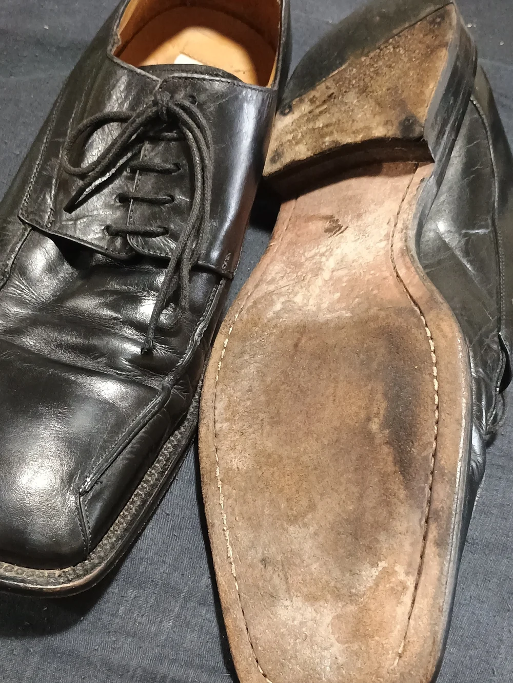 Men's Black Leather Lace-Up Dress Shoes (250) 10M